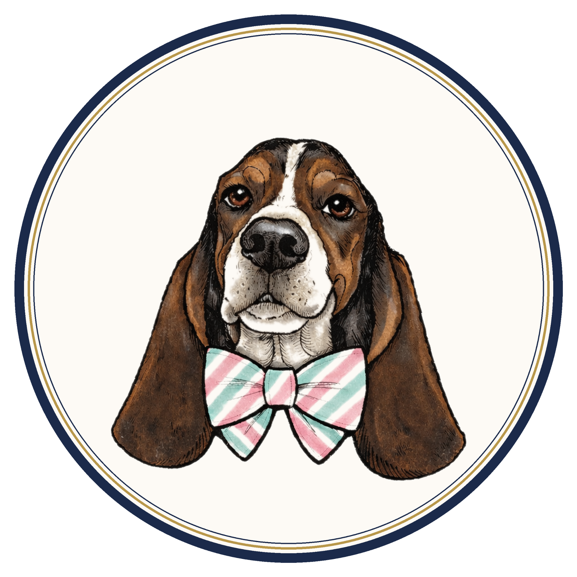 The Gingham Hound — round badge crest